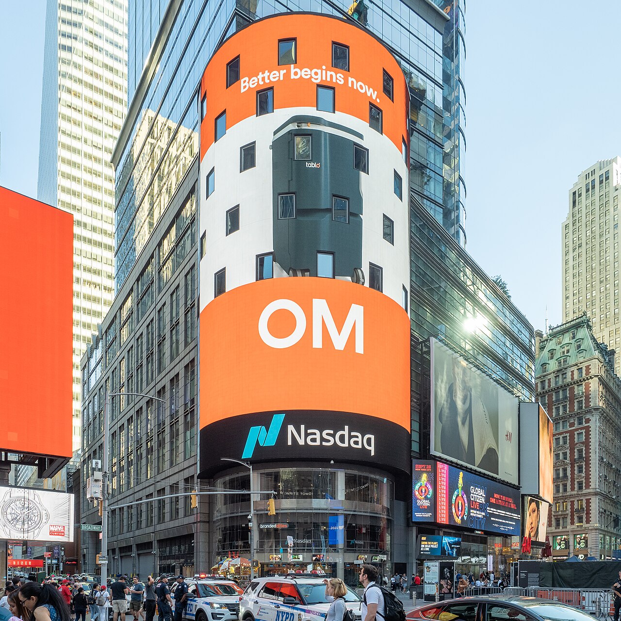 Times Meydanı'ndaki Nasdaq MarketSite ekranı